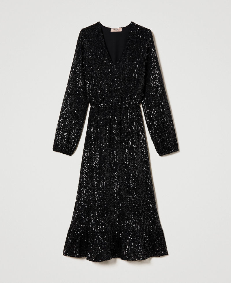 Long full sequin tulle dress