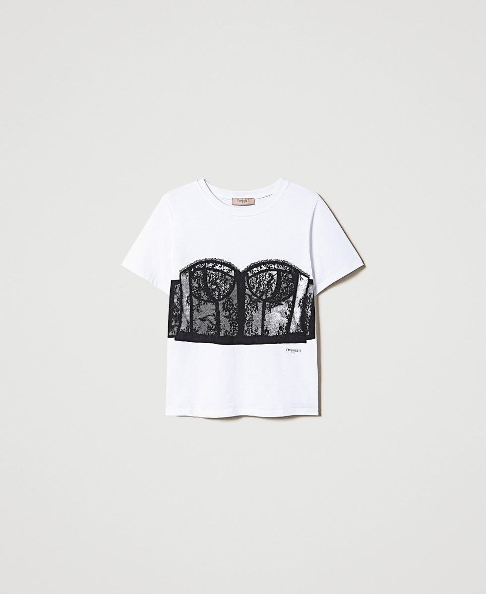Regular t-shirt with bustier print