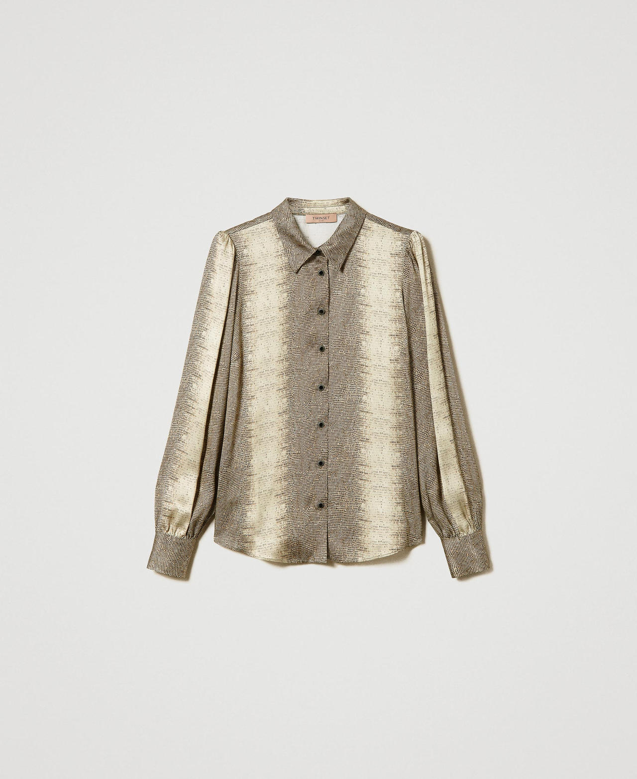 Chemise en satin avec imprimé lézard
