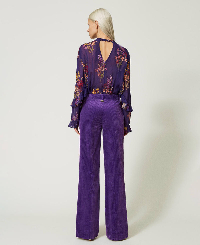 Straight corduroy trousers Dark Lavender Woman 232TT2364-03