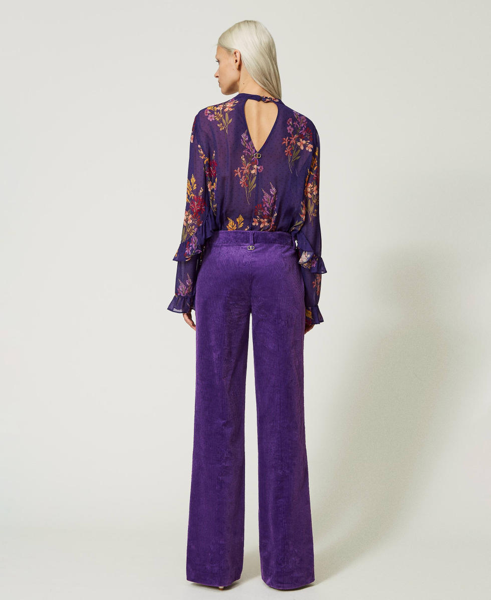 Pantalon droit velours cotelé femme clearance
