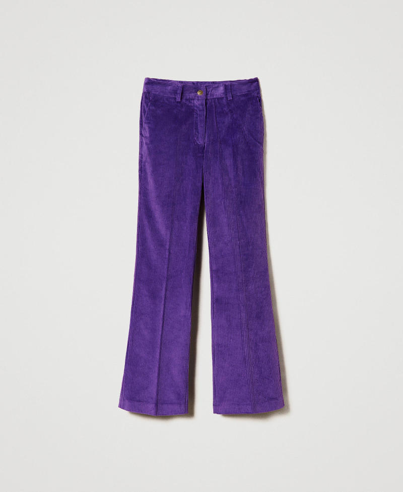 Straight corduroy trousers Dark Lavender Woman 232TT2364_11149_S0