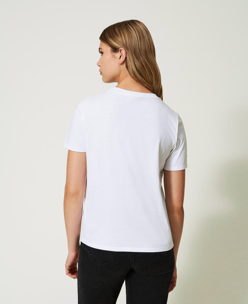 Camiseta regular con Oval y encaje