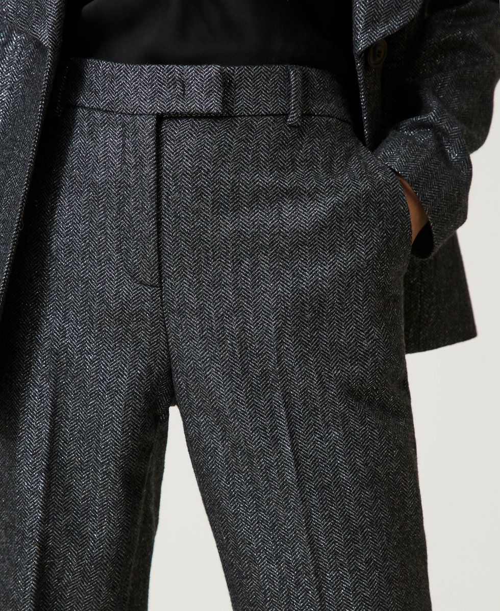 Pantal&oacute;n en mezcla de lana y l&uacute;rex