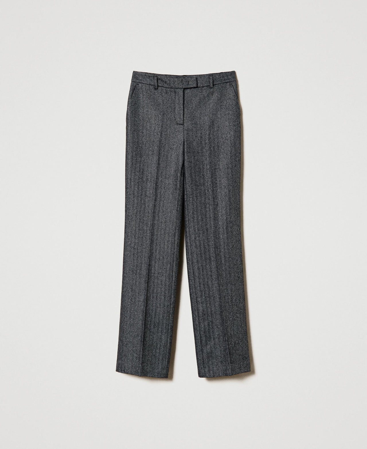 Lurex and wool blend trousers Black / Lurex Herringbone Woman 232TT2451-0S