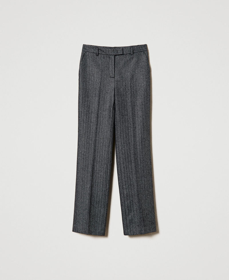 Lurex and wool blend trousers