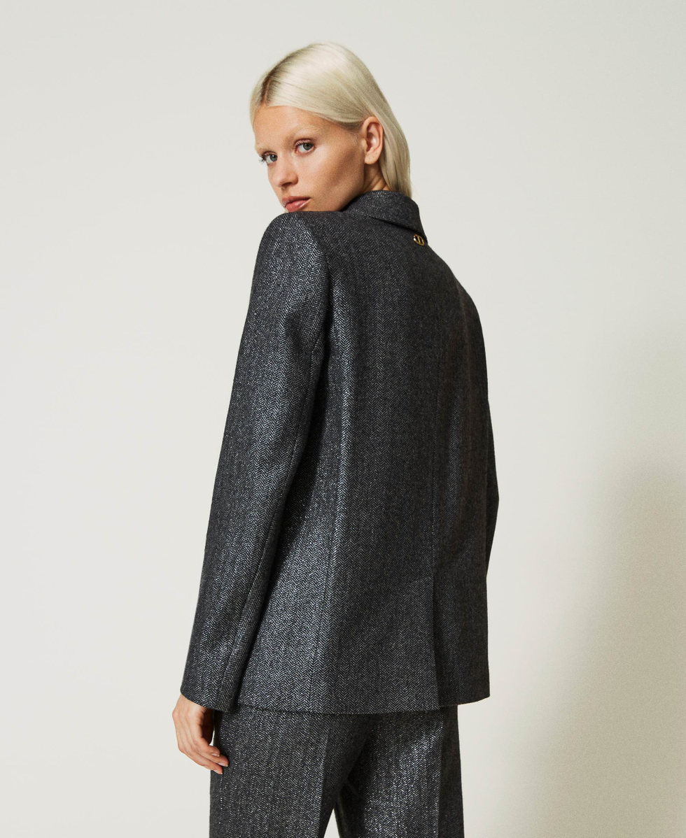 Lurex and wool blend blazer