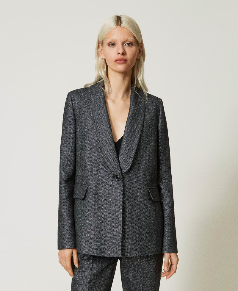 Blazer en mélange de laine et lurex