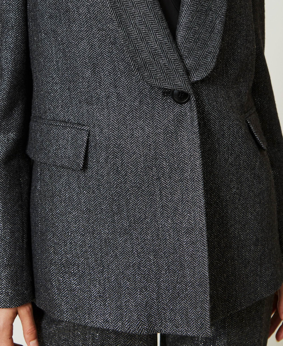 Blazer en mélange de laine et lurex
