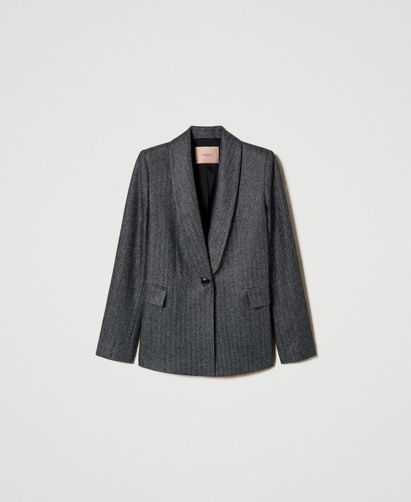 Blazer en mélange de laine et lurex