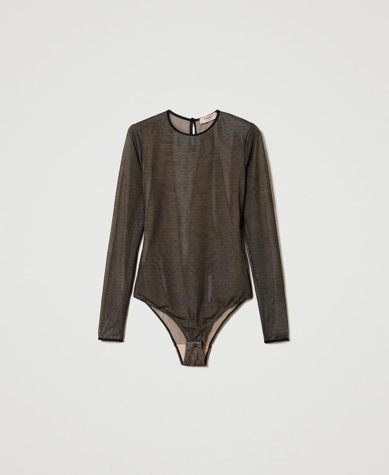 Figurbetonter Body aus Plumetis-Tüll