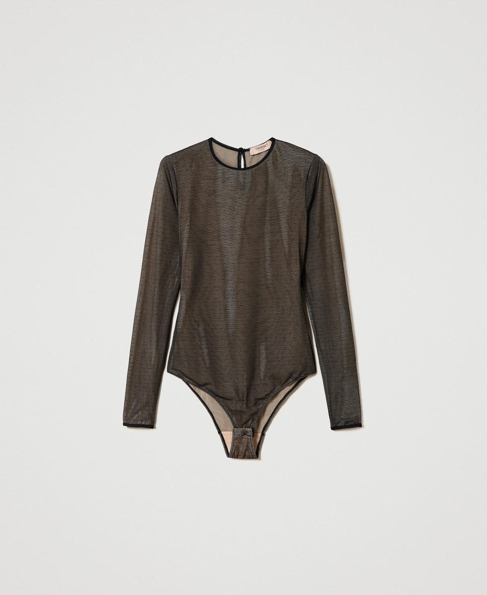 Body ce&ntilde;ido de tul plumetis