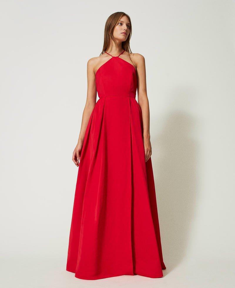 Robe longue en taffetas Rouge Laque Femme 232TT2492-02