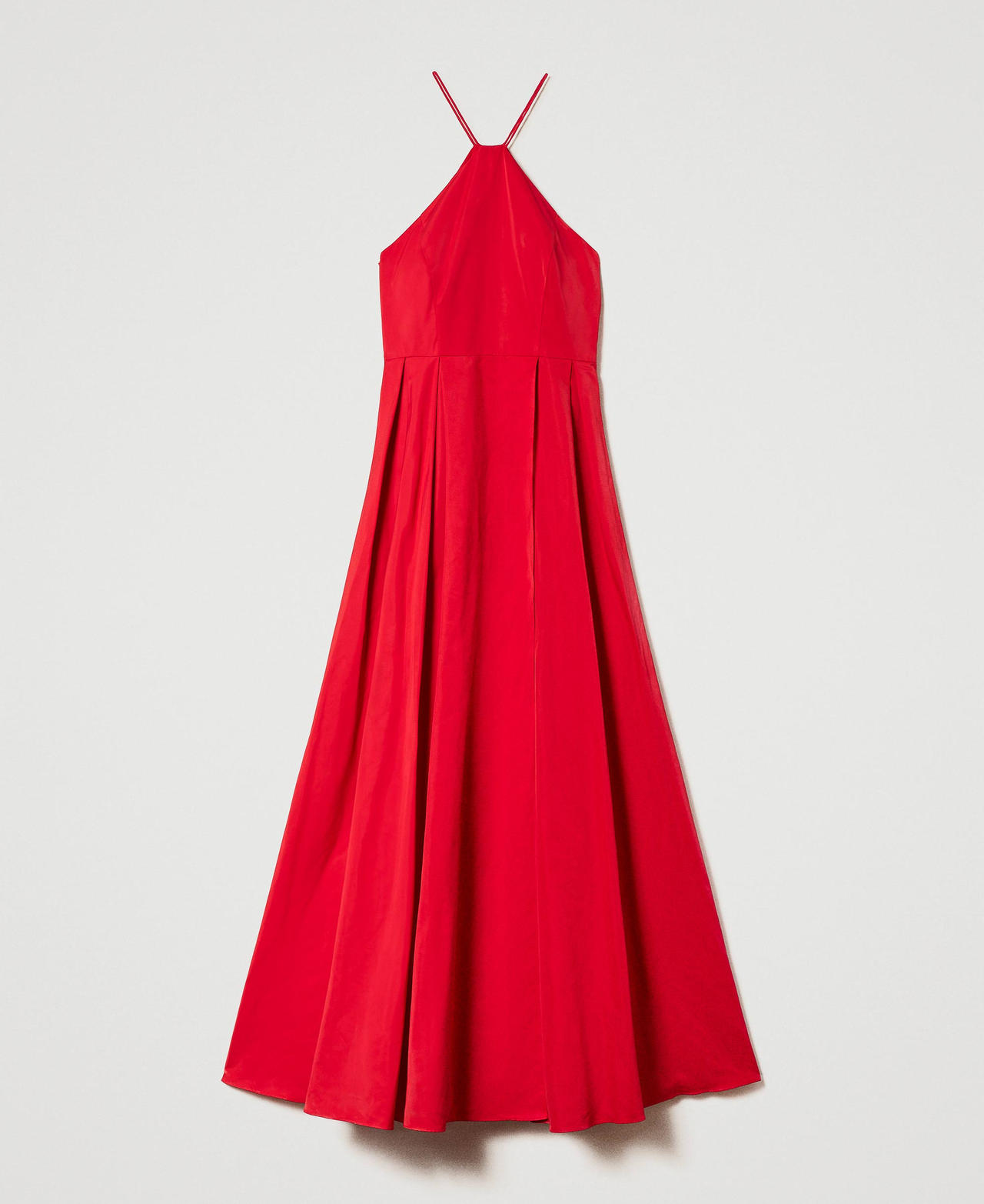 Robe longue en taffetas Rouge Laque Femme 232TT2492-0S