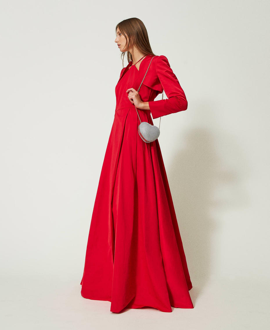 Robe longue en taffetas Rouge Laque Femme 232TT2492-0T