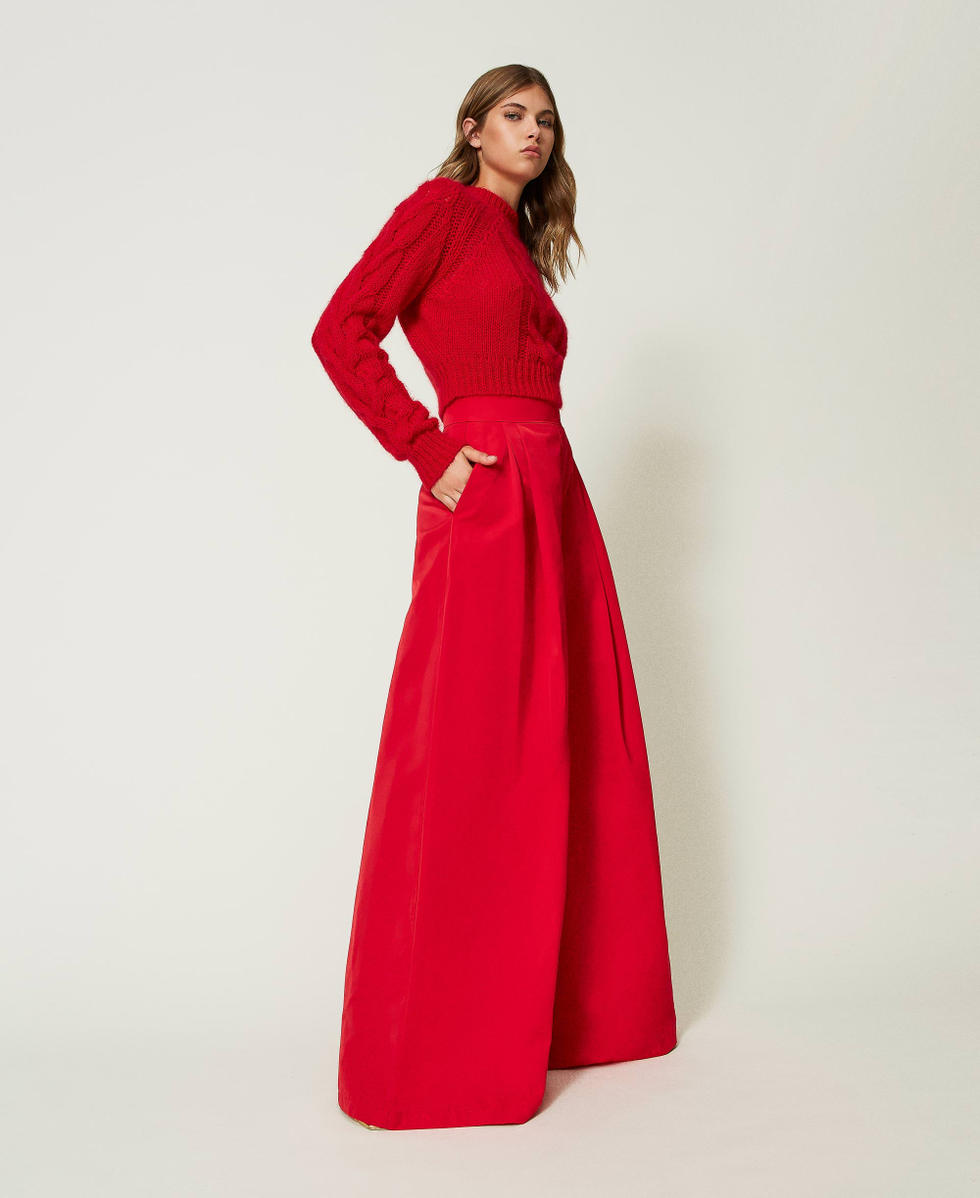 Pantal&oacute;n palazzo de tafet&aacute;n Rojo Laca Mujer 232TT2495_00678_01
