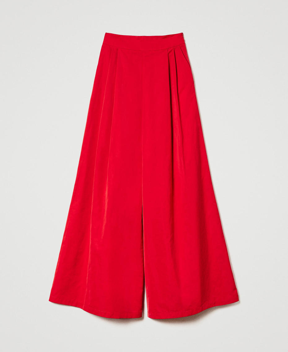 Taffeta palazzo trousers Lacquer Red Woman 232TT2495-0S