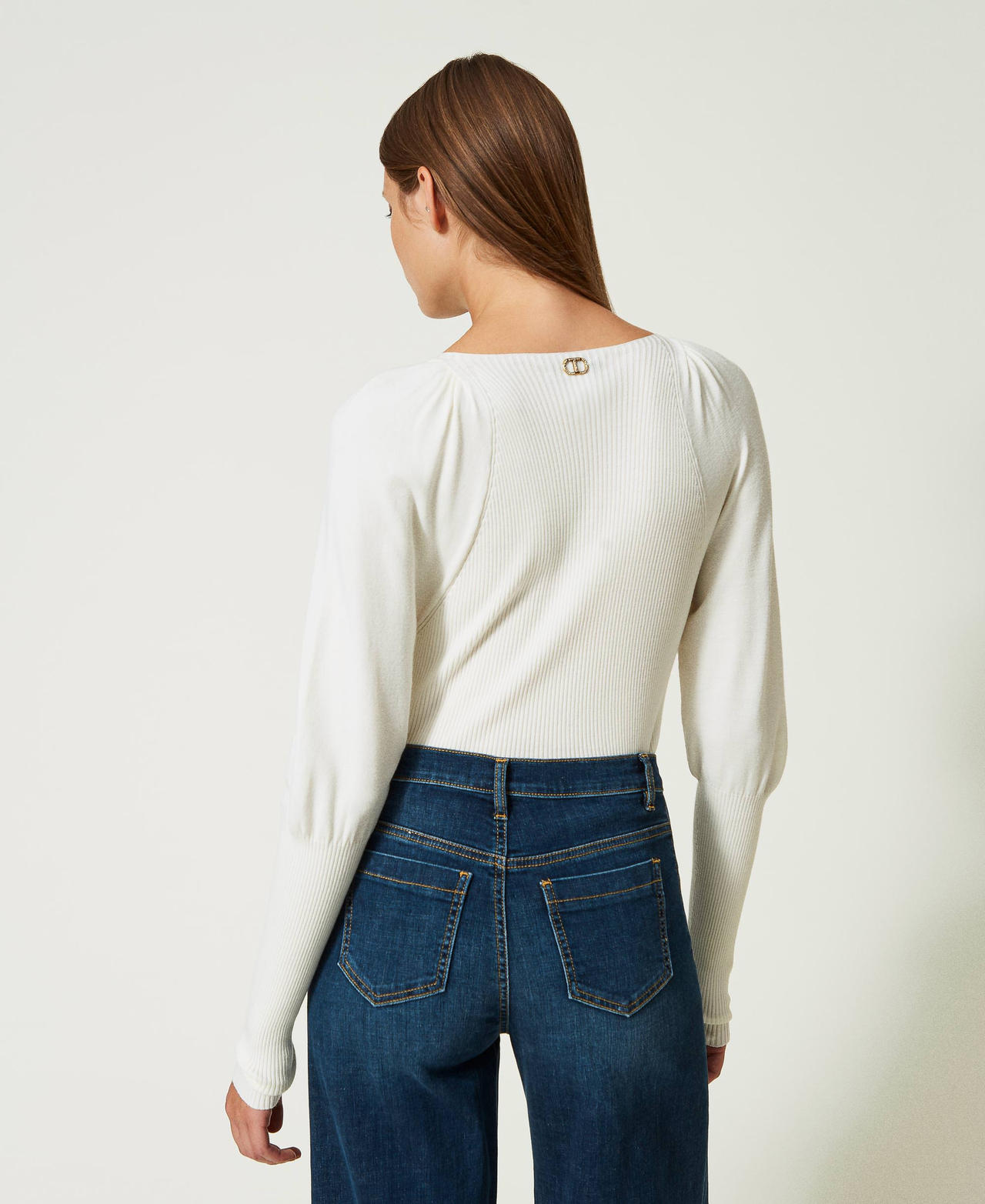 Pull ajusté avec fronces