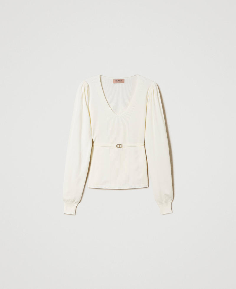 Vestito Midi Twinset In Maglia Con Cintura - Composizione: Acrilico, Poliestere, Poliammide, Modal, Lana