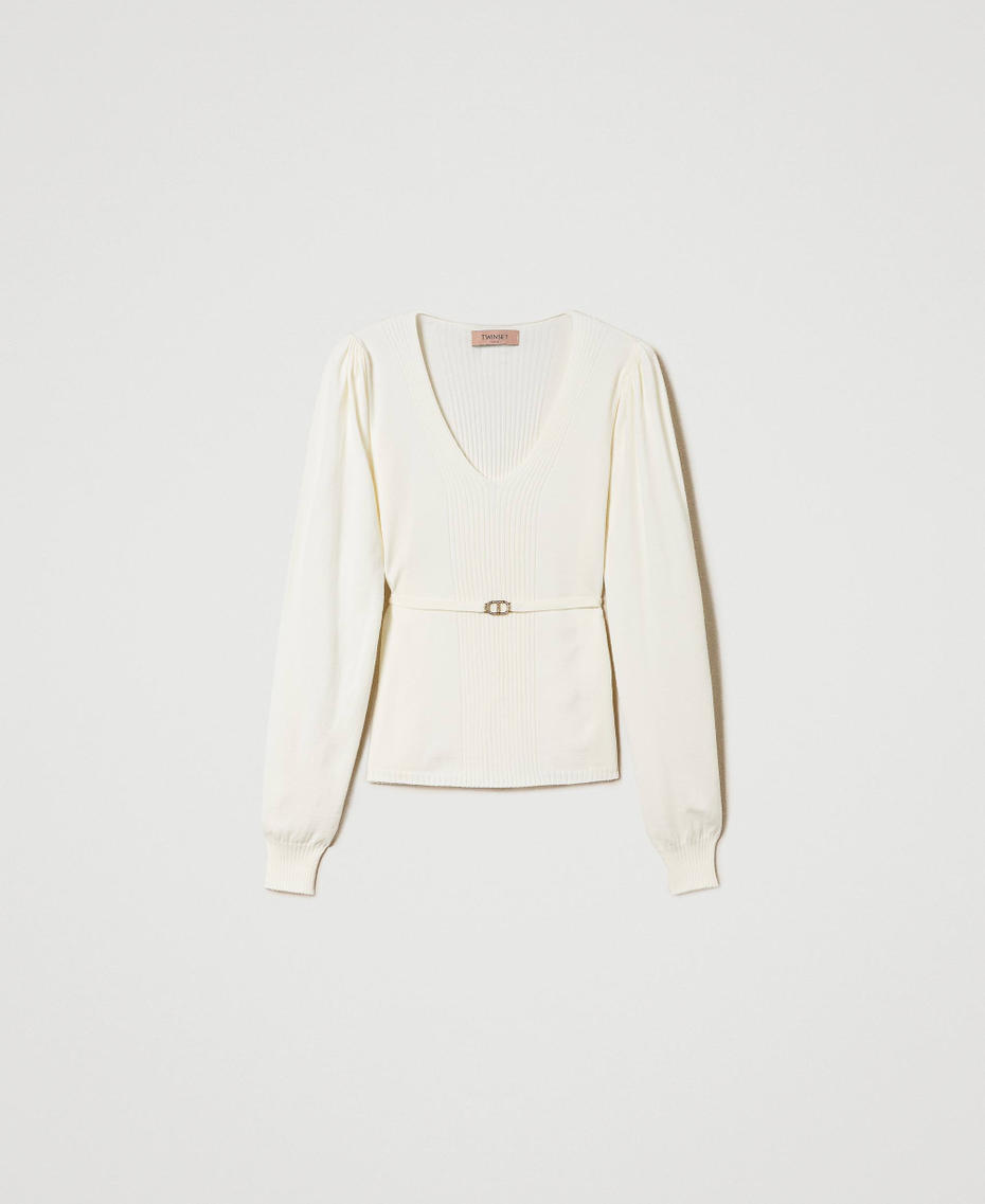 Seamless jumper with Oval T belt