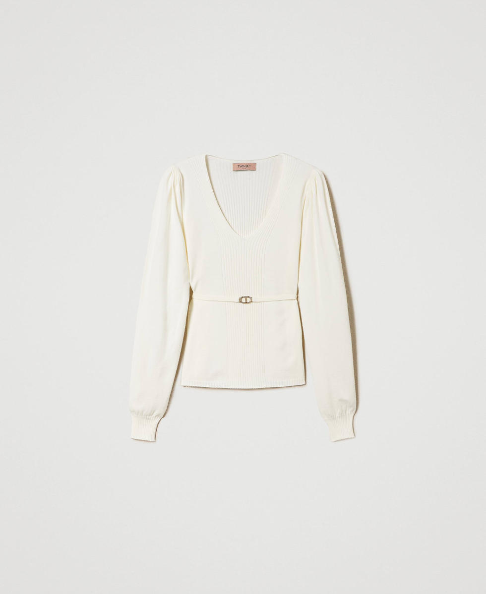 Seamless jumper with Oval T belt