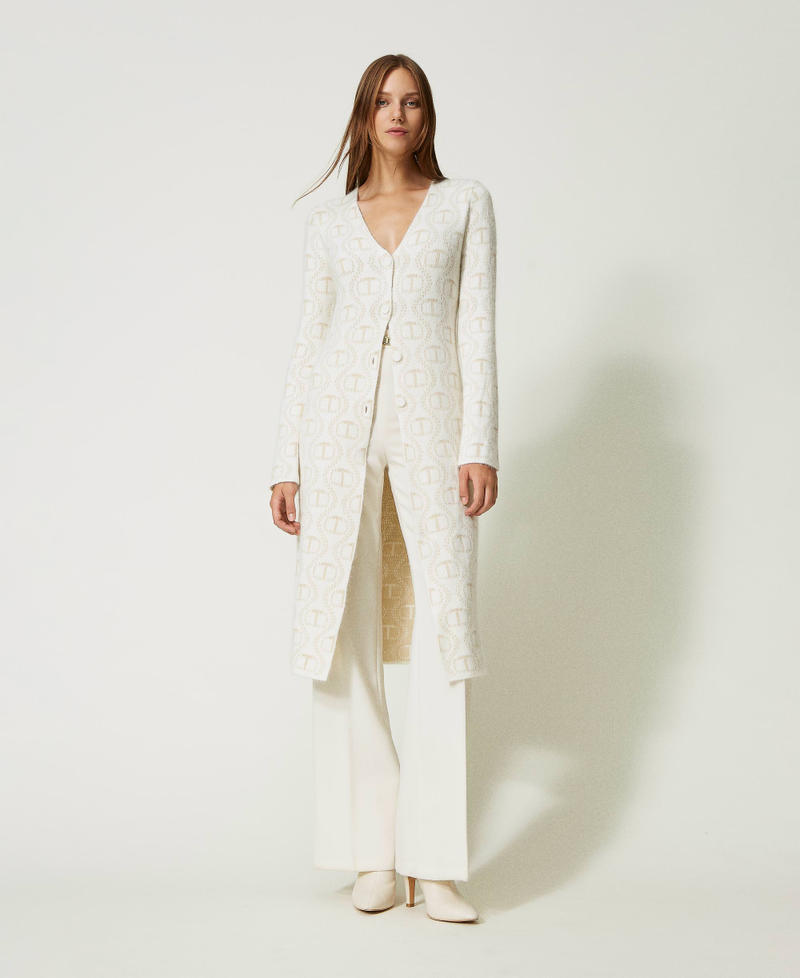 Cardigan en angora et lurex avec Oval T