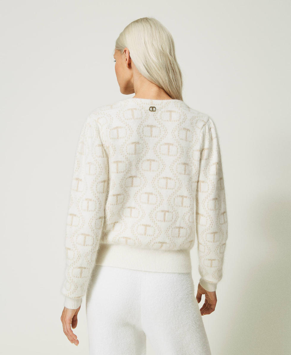 White angora cardigan top