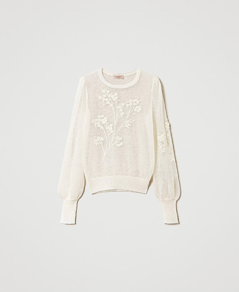 White hot sale embroidered jumper