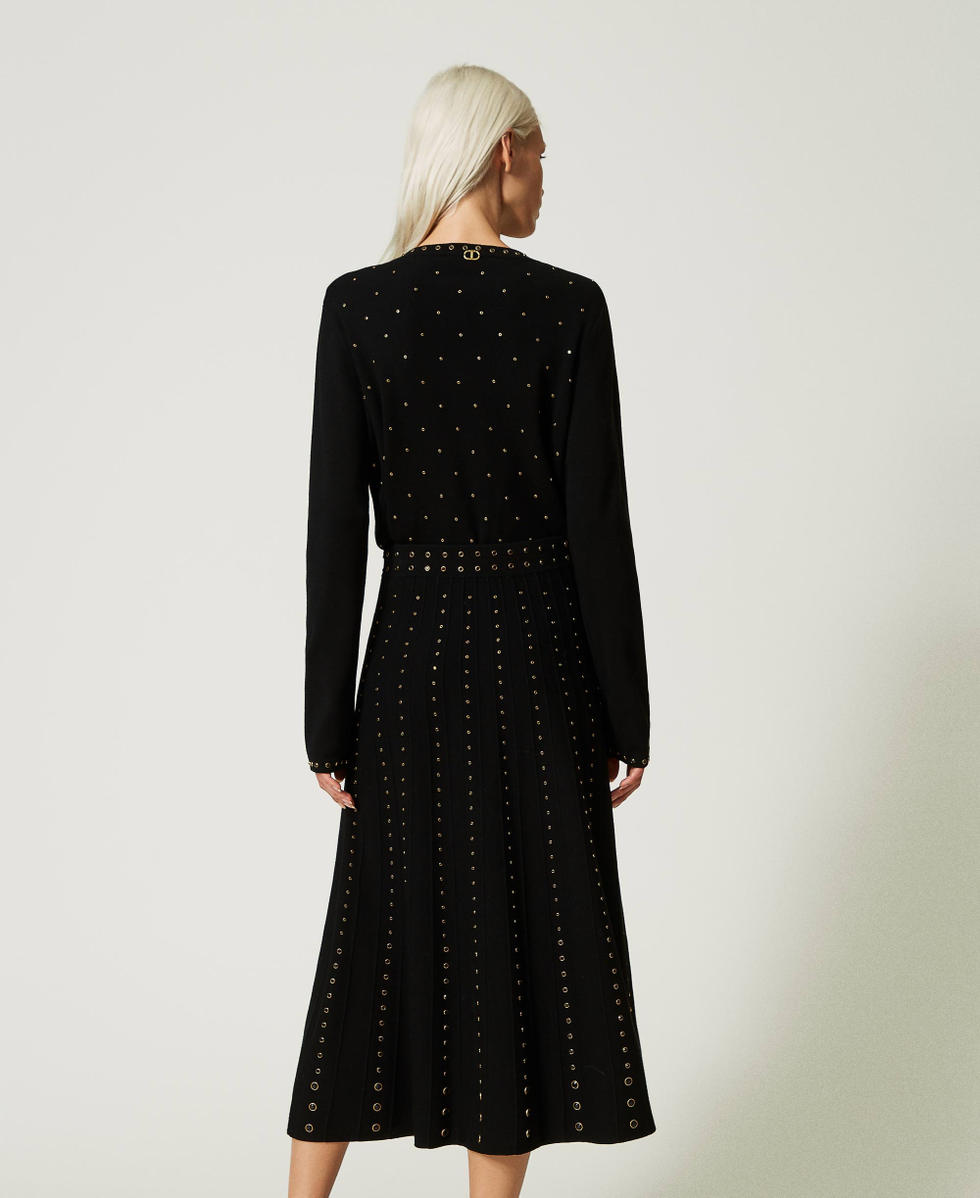 Knit midi skirt with studs