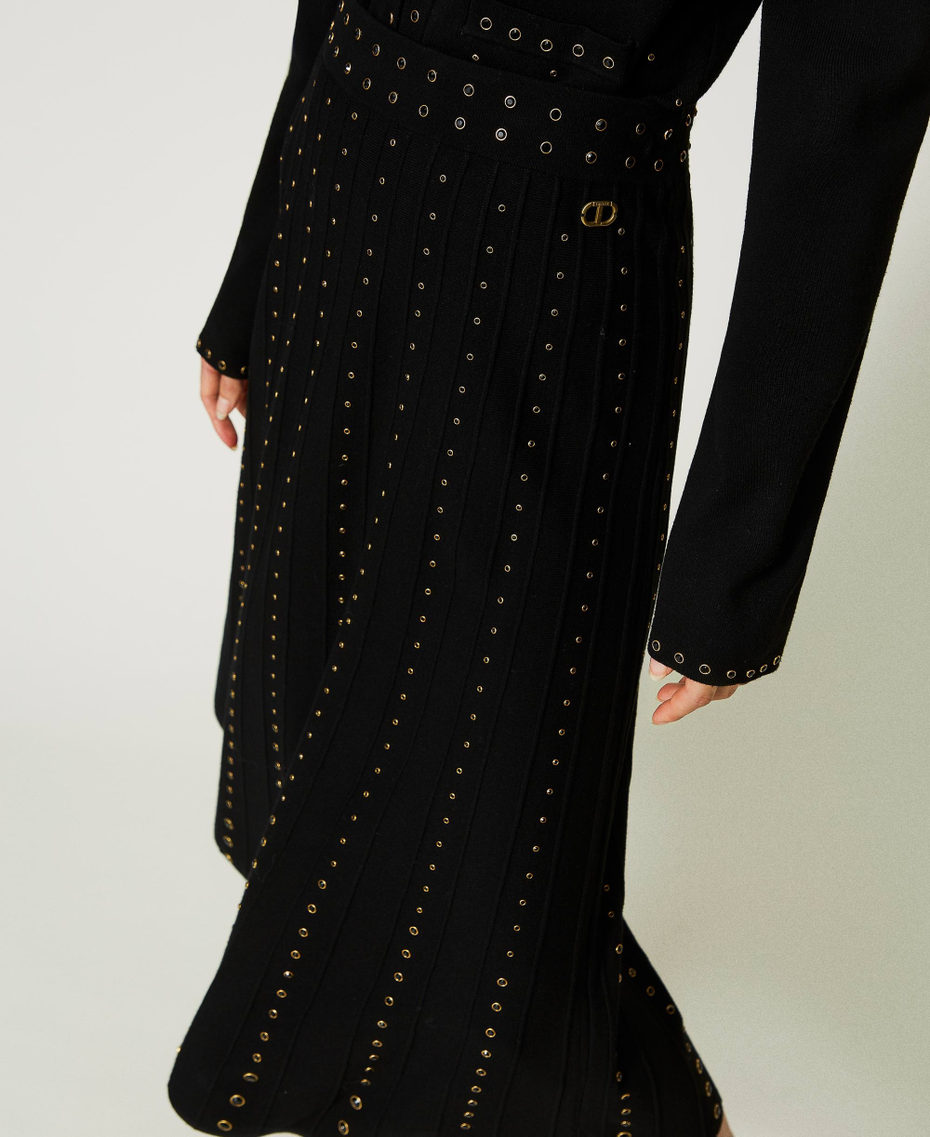 Knit midi skirt with studs
