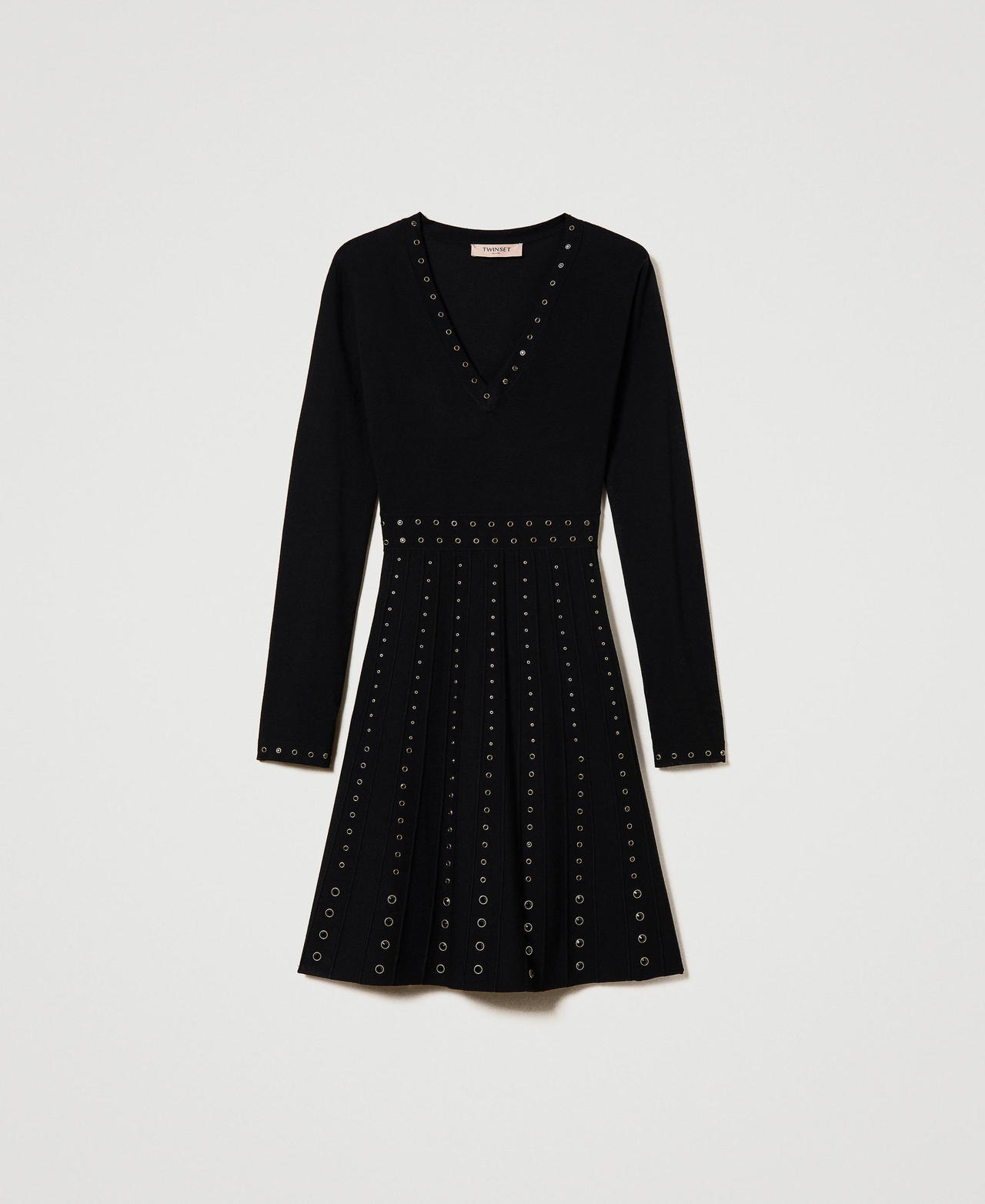 Short knit dress with studs