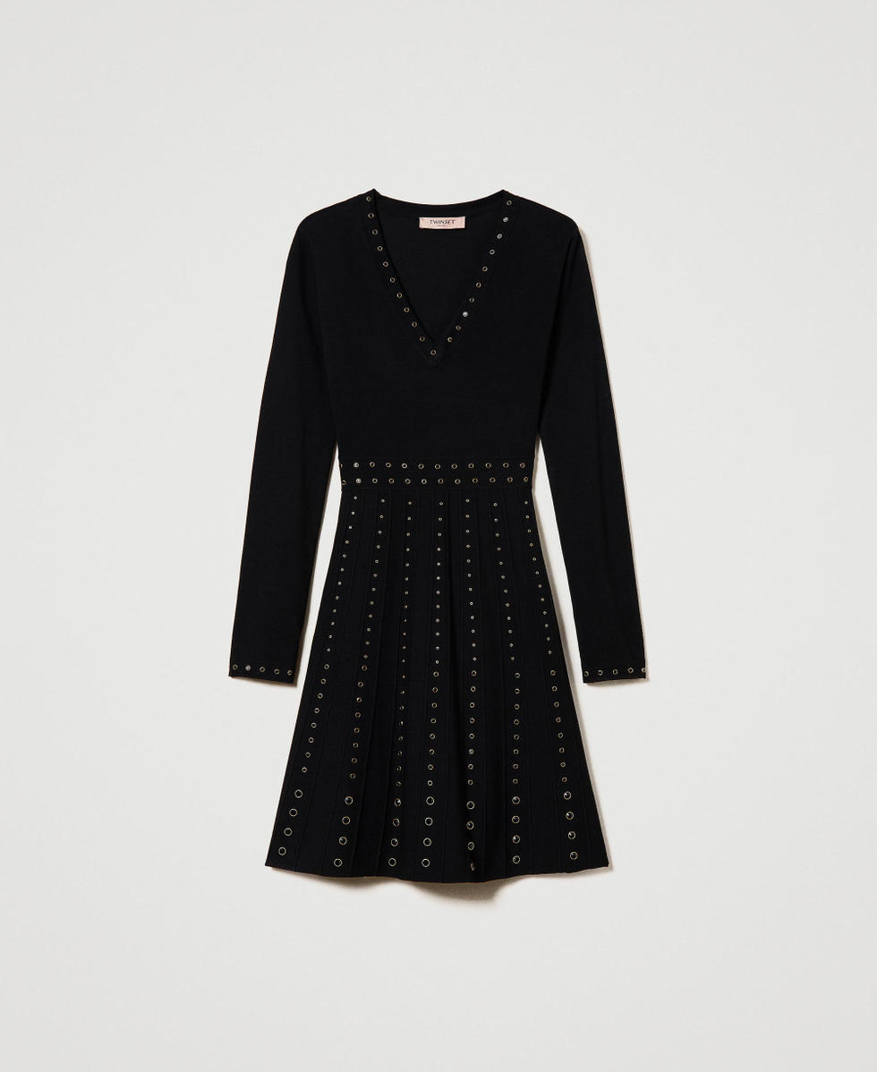 Short knit dress with studs