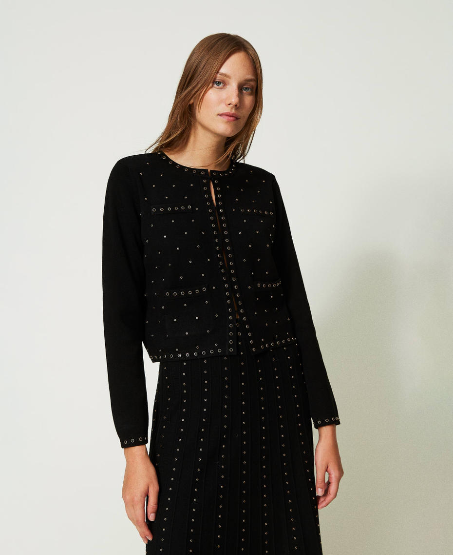 Blouson en maille avec clous