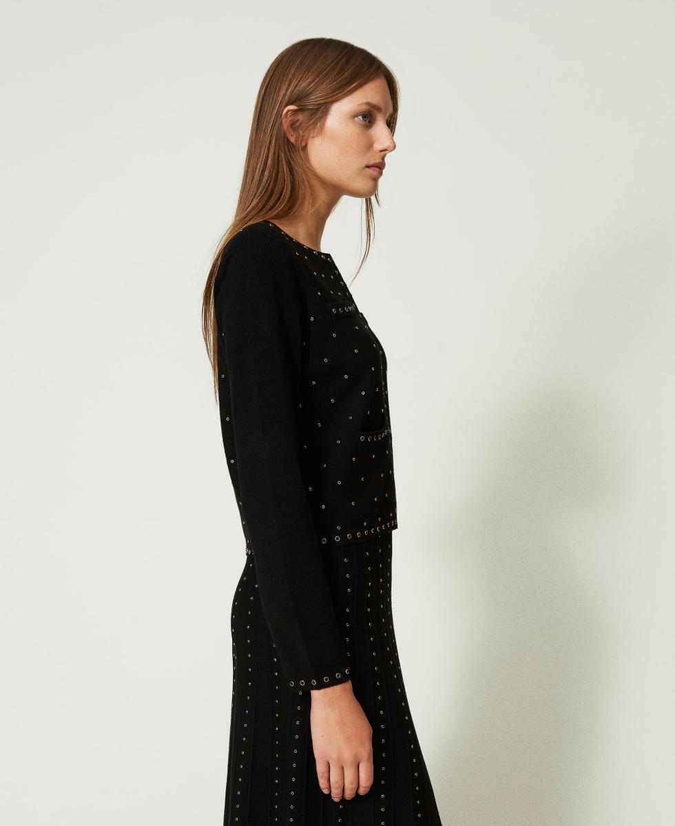 Knit jacket with studs