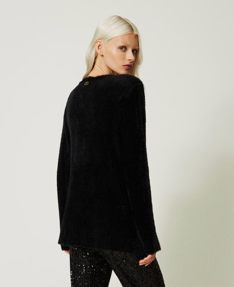 Pique jacquard knit blazer Black Woman 232TT3180-03