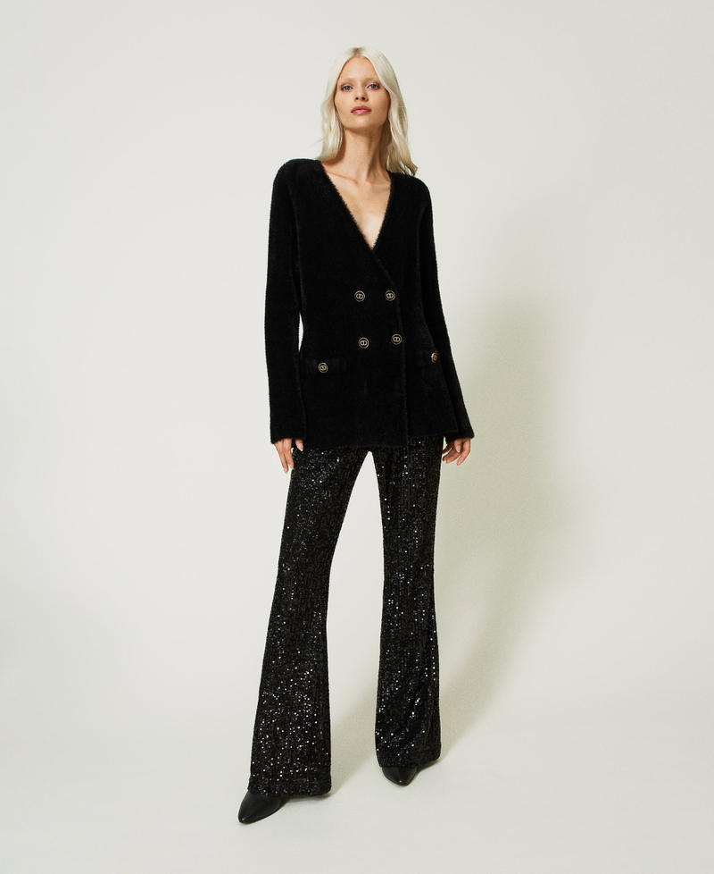 Strickblazer aus Jacquard-Piqu&eacute;