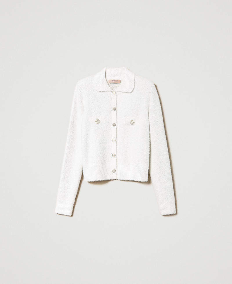 Blouson court en maille piquée jacquard