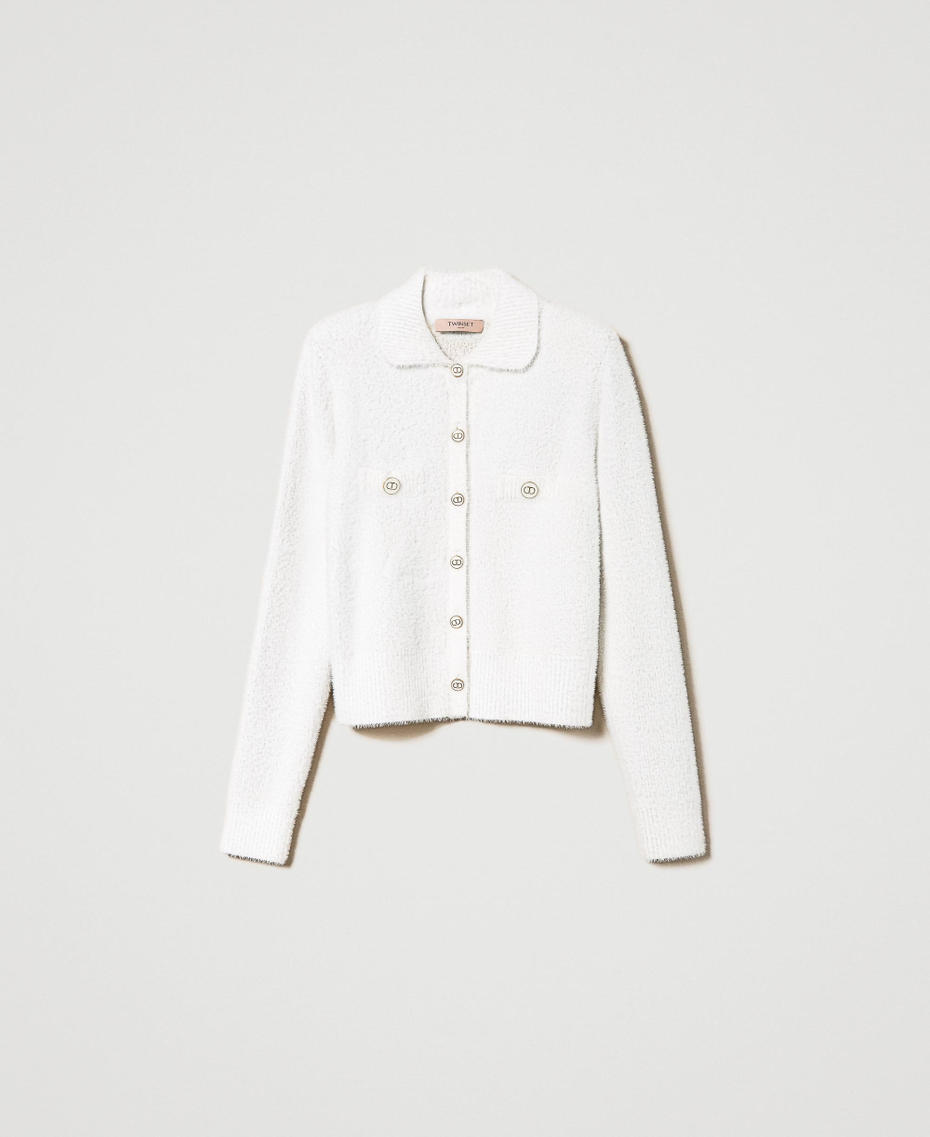Blouson court en maille piquée jacquard