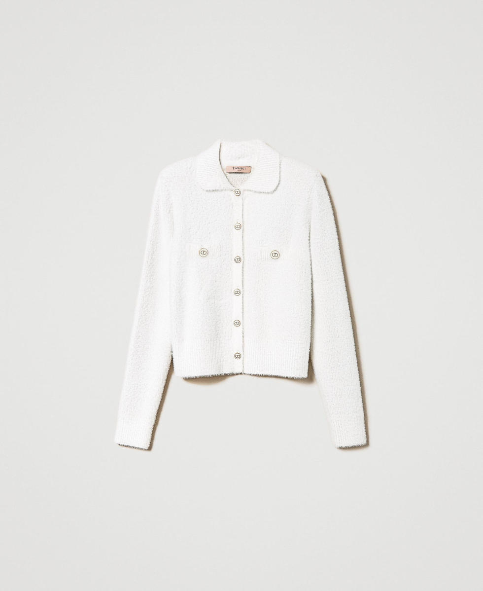 Kurze Strickjacke aus Jacquard-Piqu&eacute;