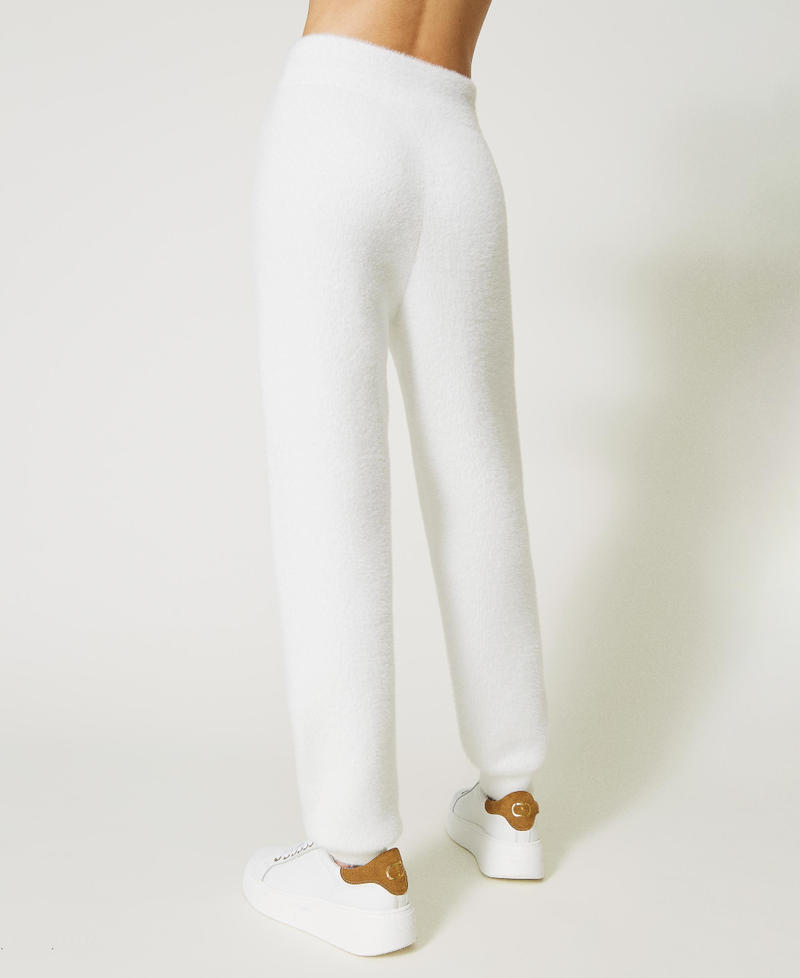 Pantalon de jogging en maille piquée jacquard Blanc Neige Femme 232TT3182-03