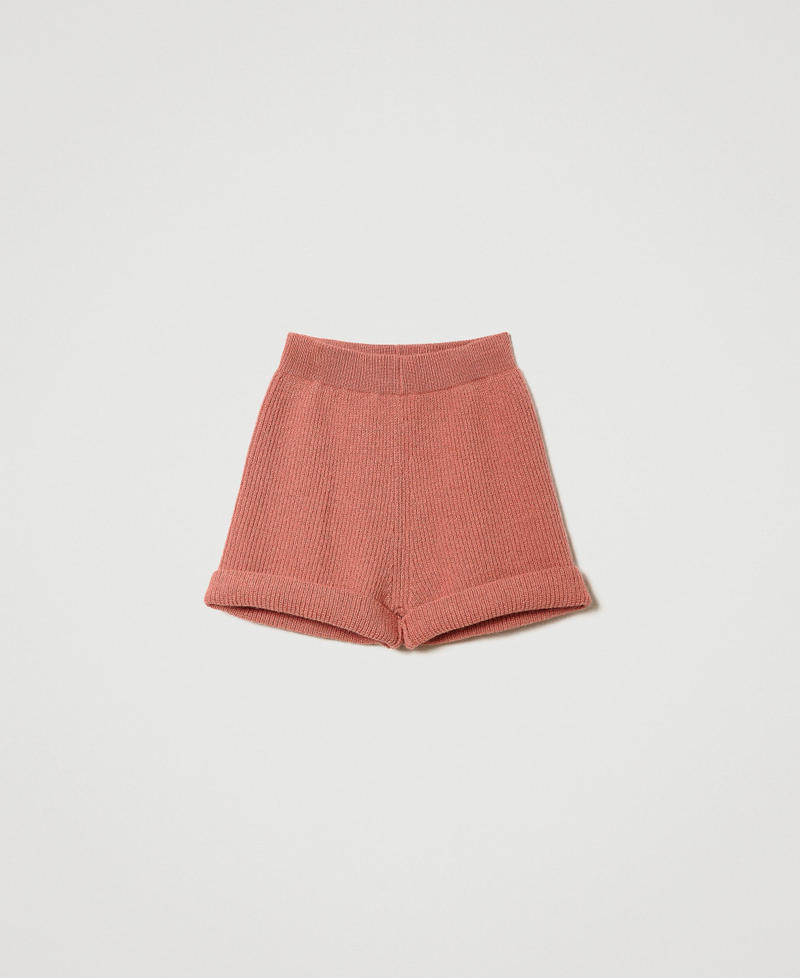 Ribbed wool and alpaca knit shorts