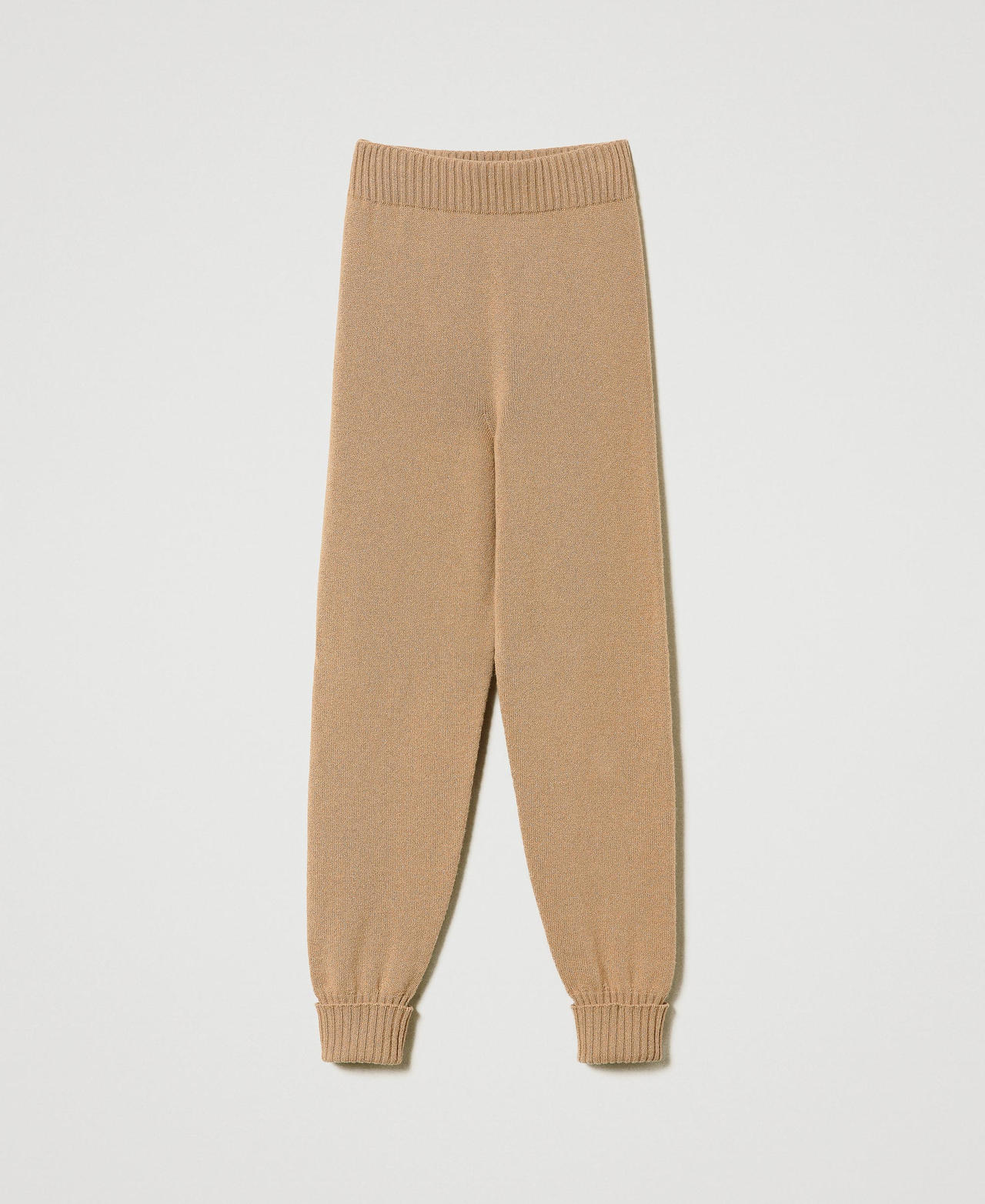 Lurex and wool blend joggers