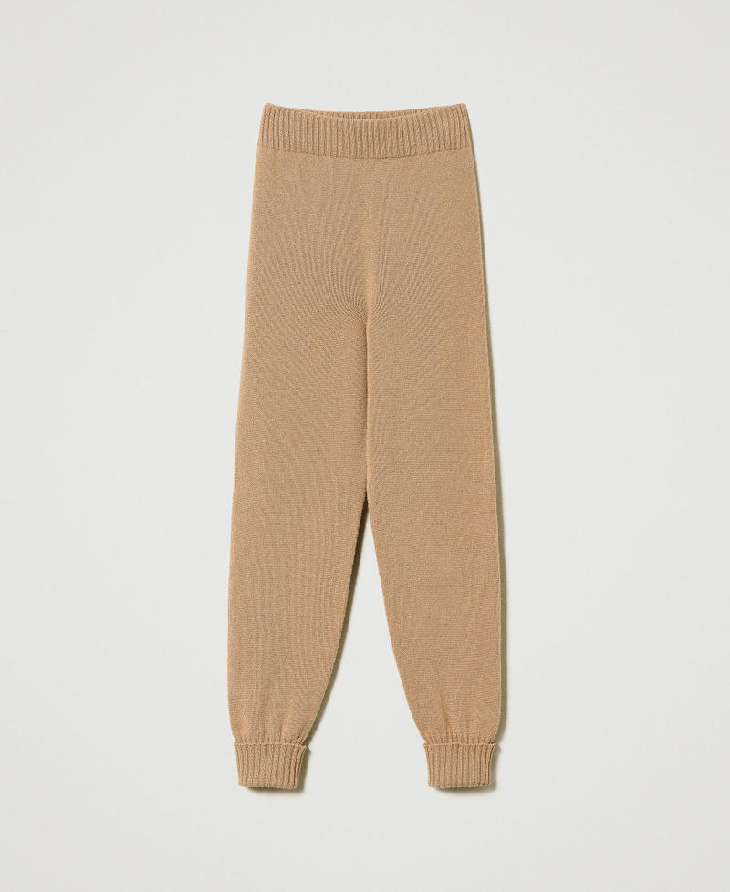 Lurex and wool blend joggers