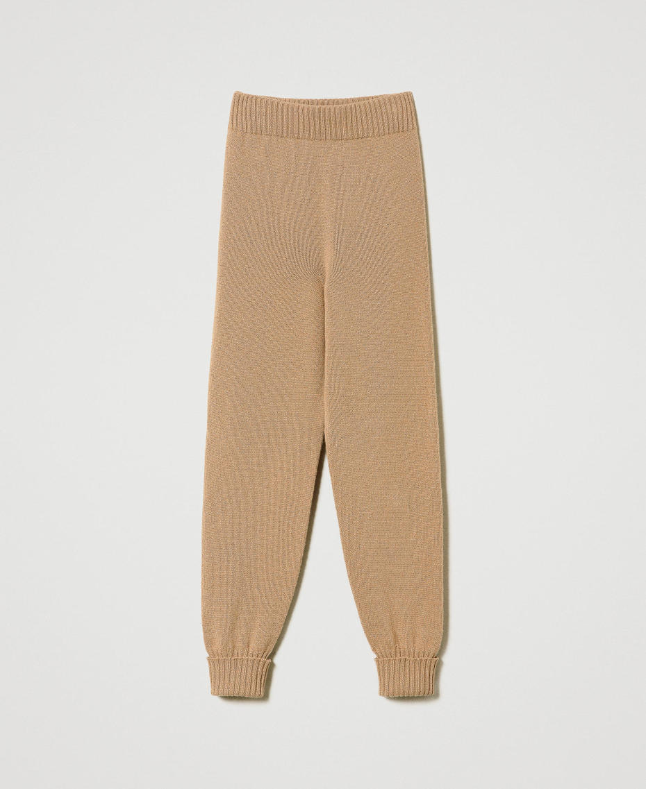 Lurex and wool blend joggers