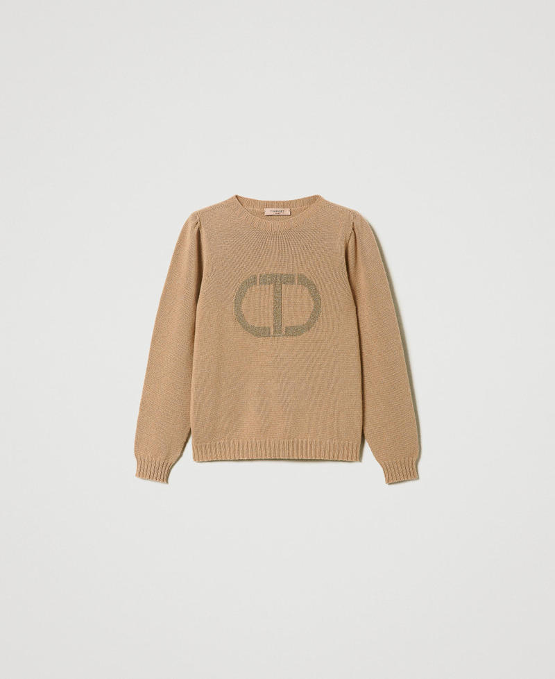 Maglia in misto lana e lurex con Oval T