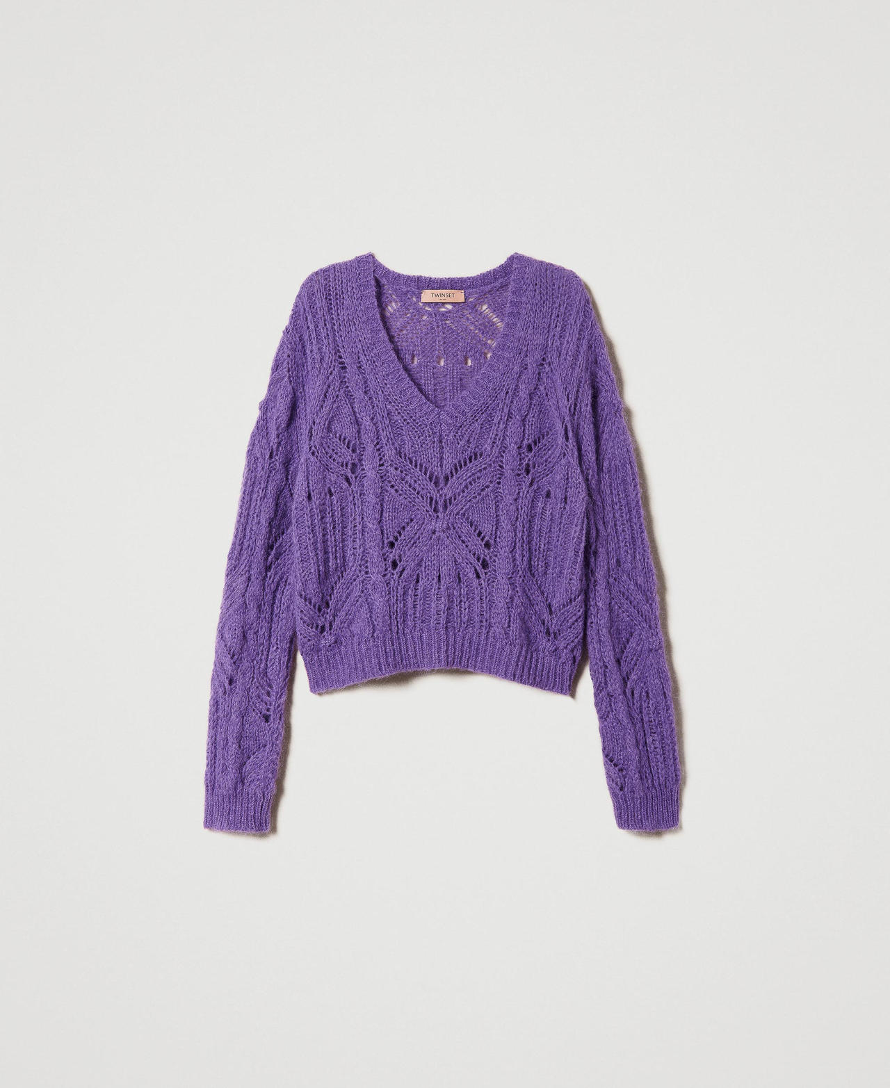 Pullover aus Mohair-Alpaka-Mischung Lavendel Frau 232TT321A-0S