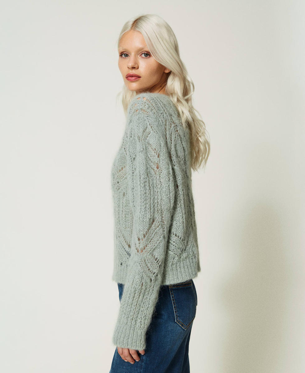 Alpaca and mohair blend jumper "Natural Sage&rdquo; Green Woman 232TT321A_11060_02