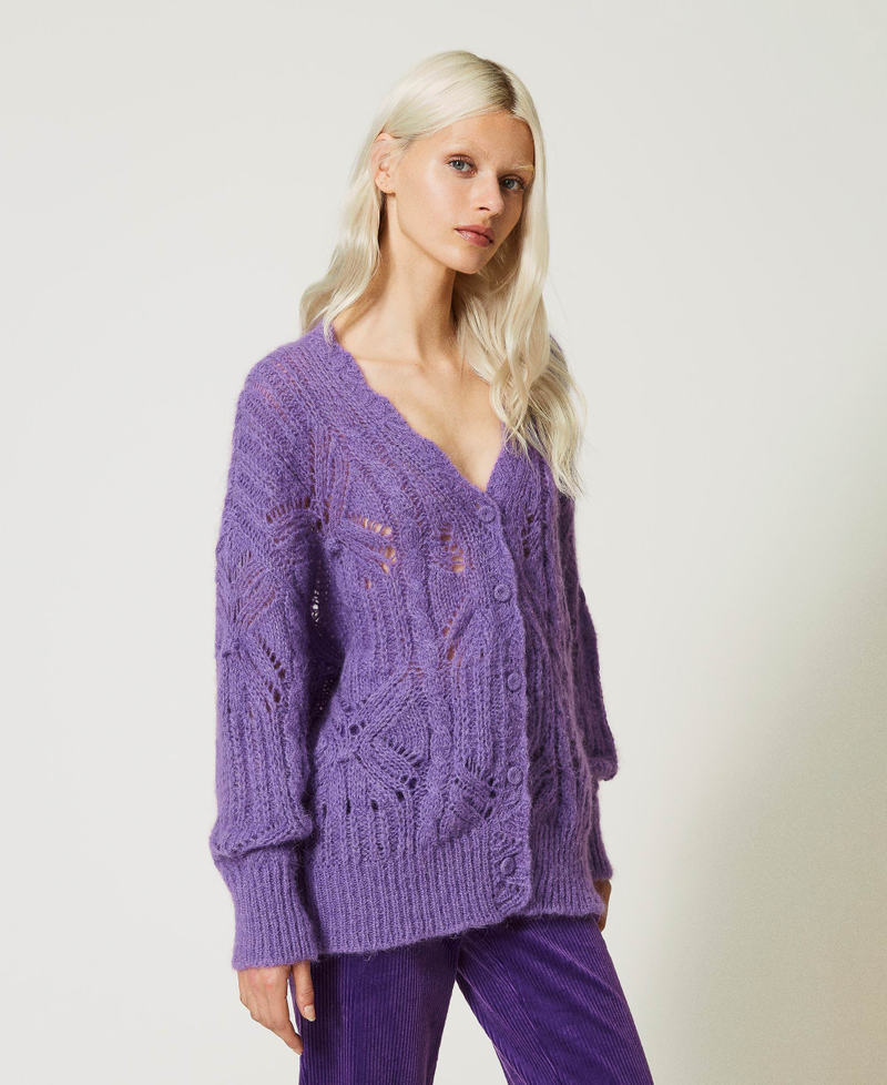 Stripe Pattern Alpaca Blend Cardigan