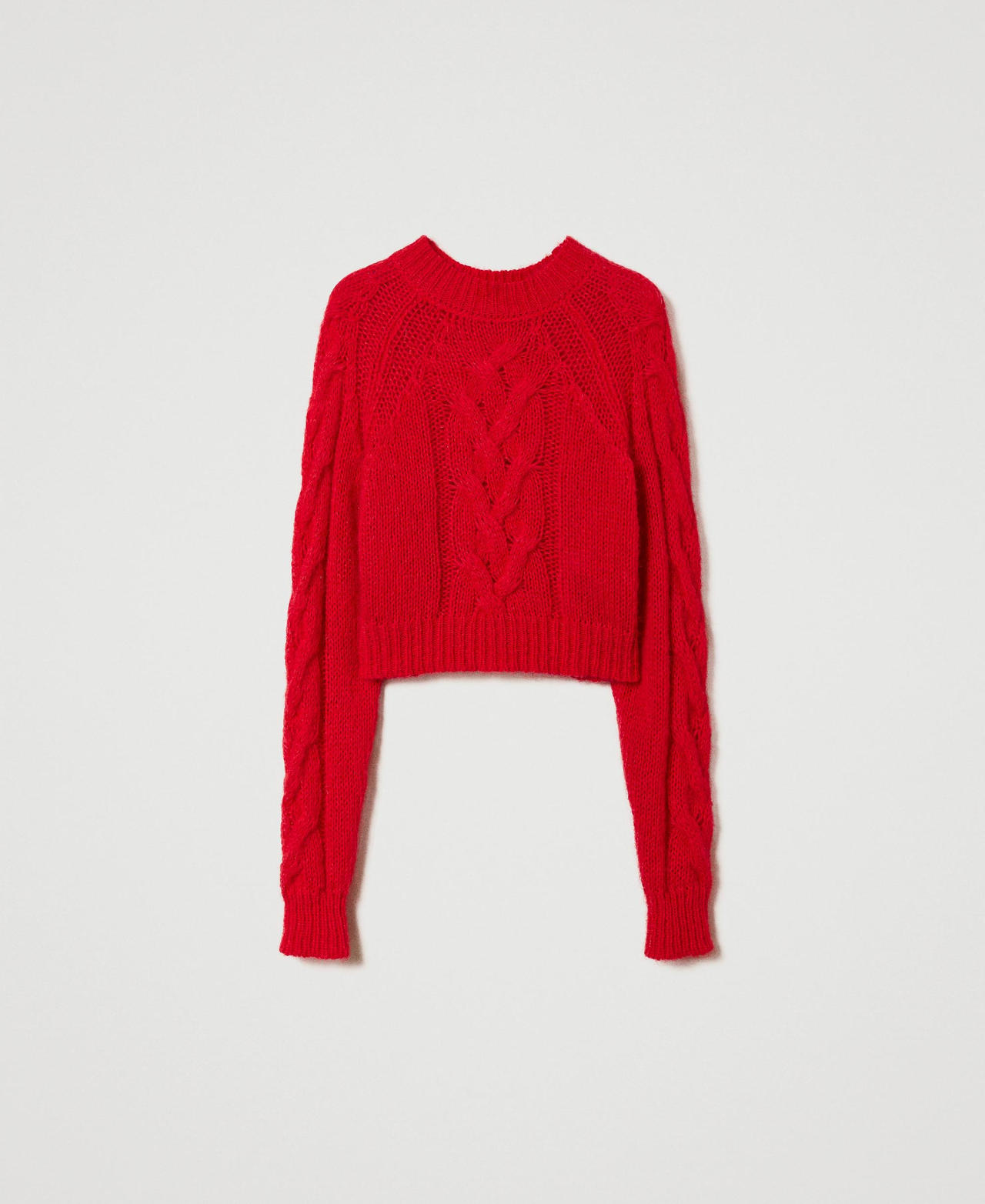 Pull court en mélange de mohair et alpaga