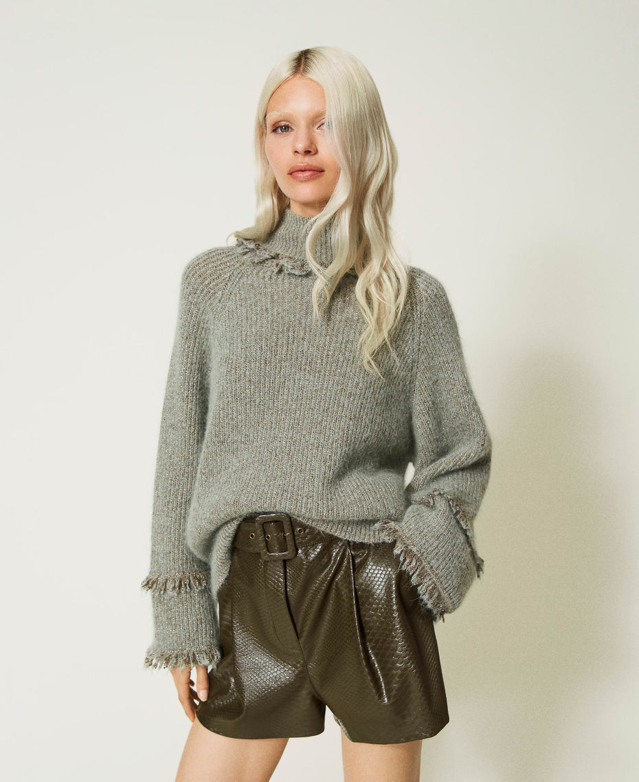 Maglia in misto mohair e alpaca lurex